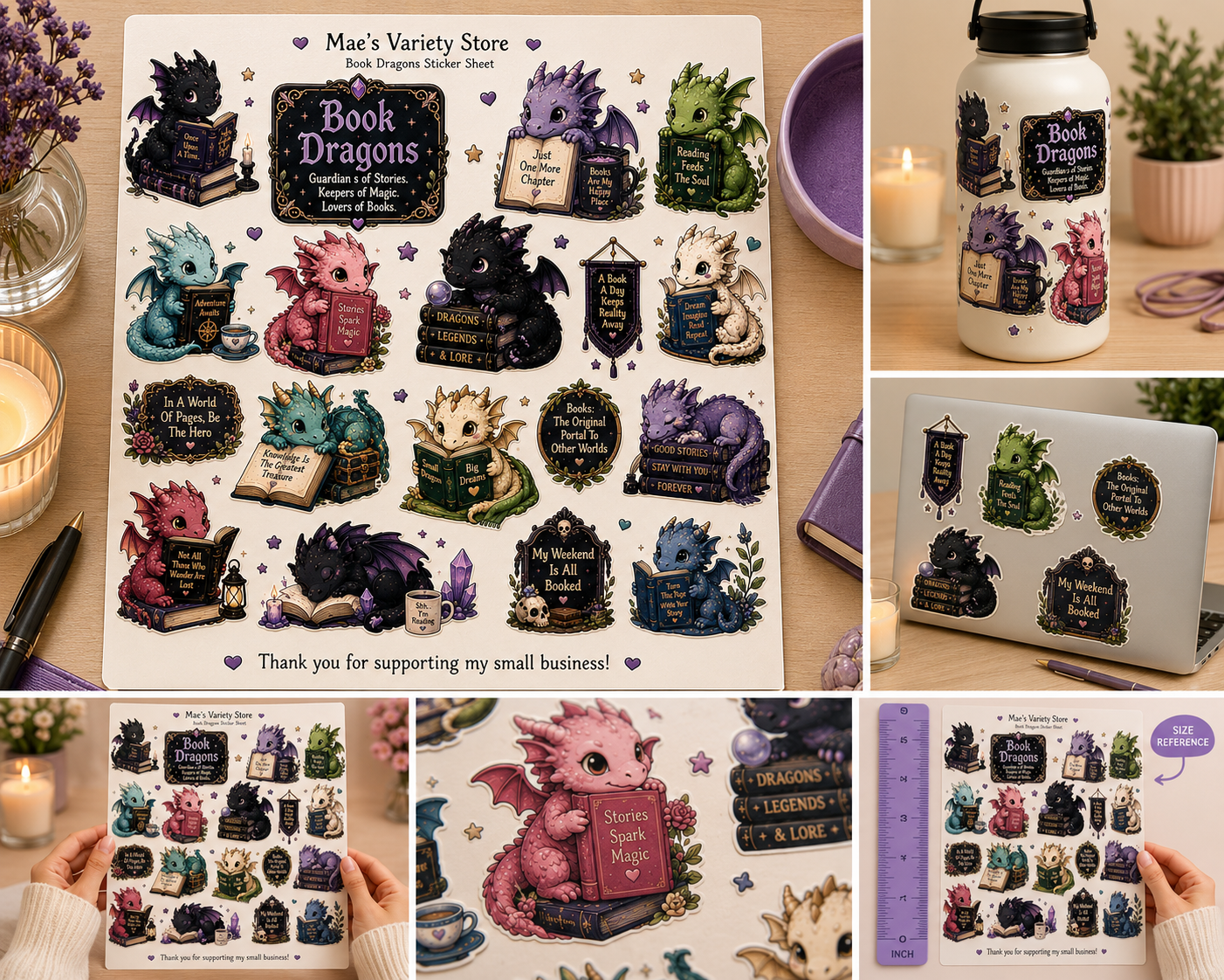 Book Dragons Stickers