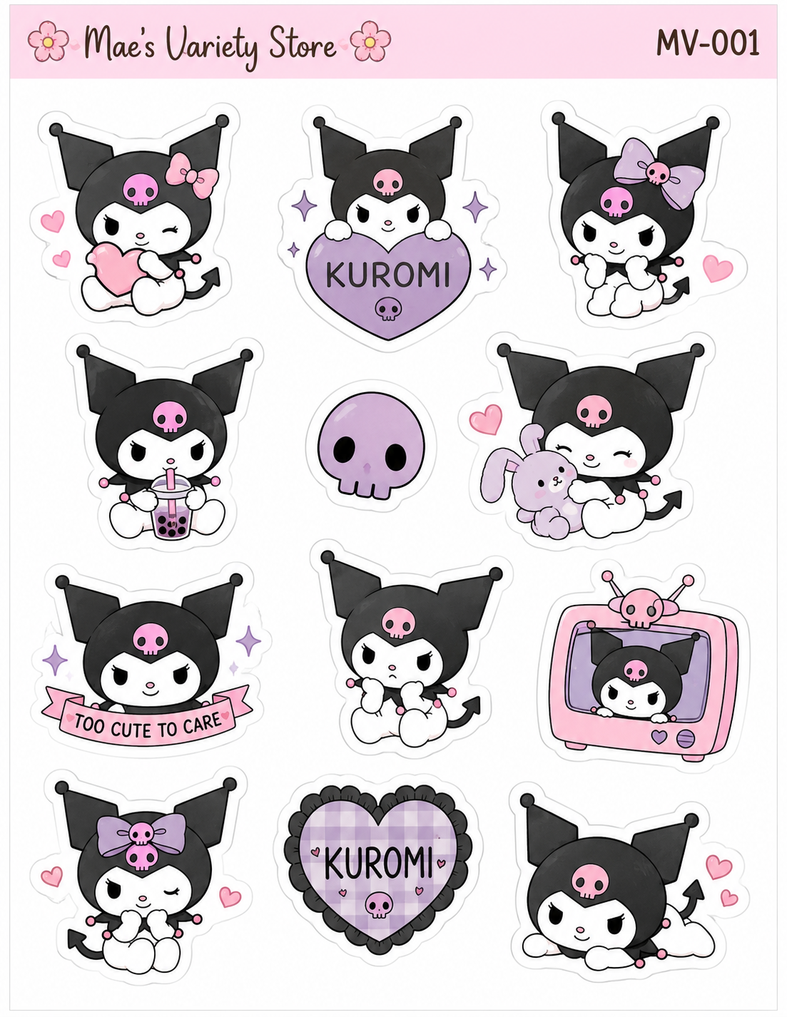 Kuromi Sticker Sheet 1