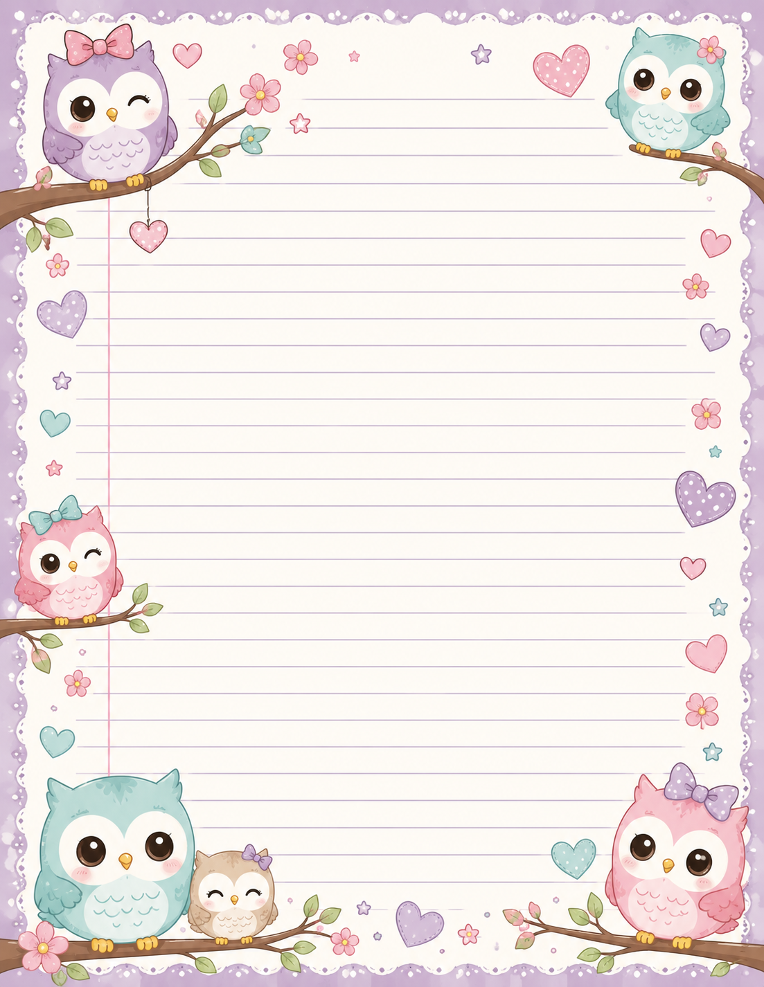 Kawaii Owls Notepad