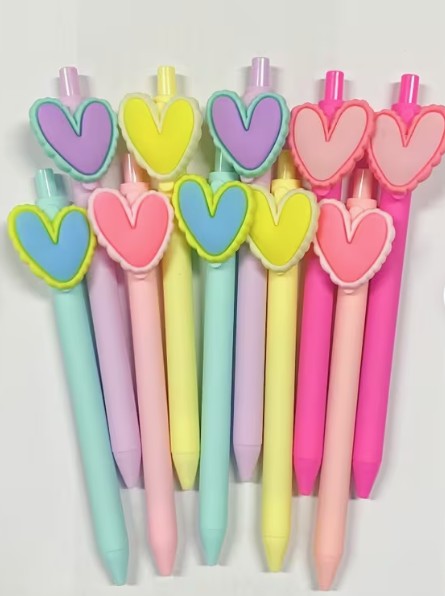Multi-Colored Heart Pens