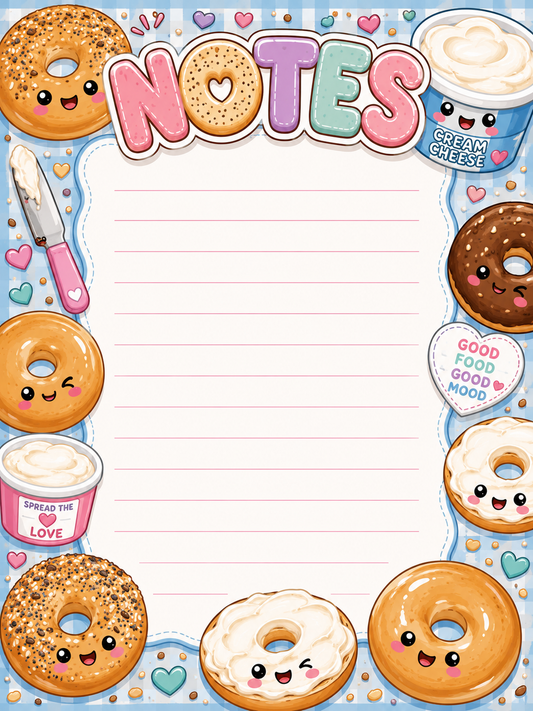 Bagels and Cream Cheese Notepad