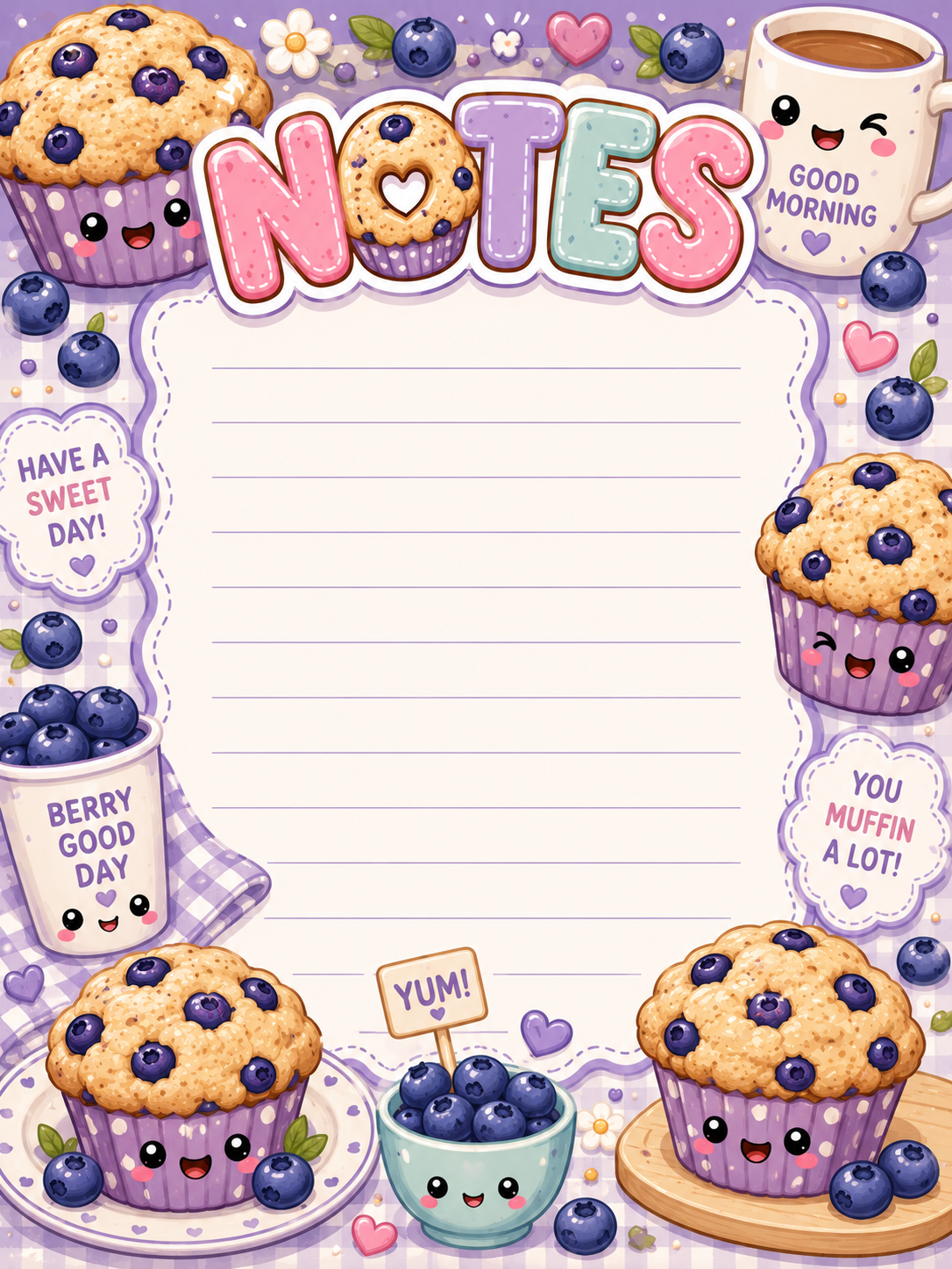 Blueberry Muffin Notepad