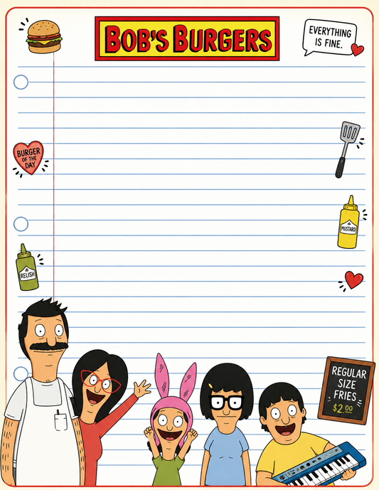 Bob's Burgers Notepad