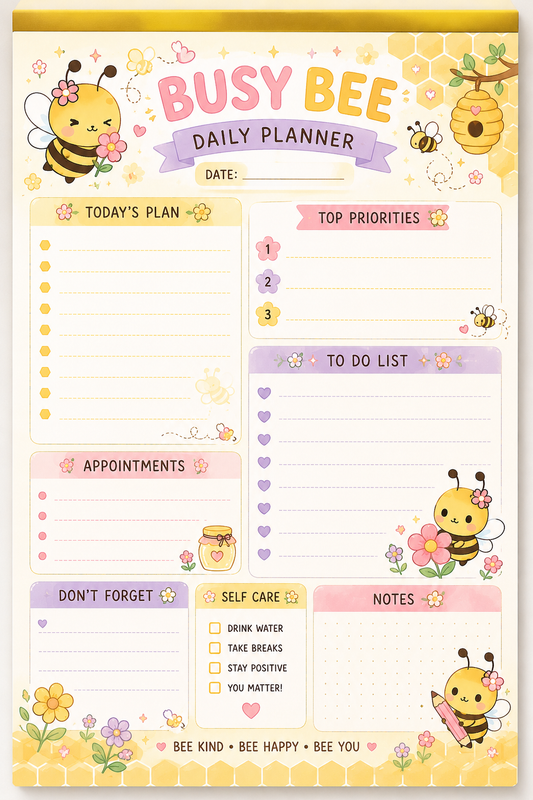 Busy Bee Daily Planner - Yellow