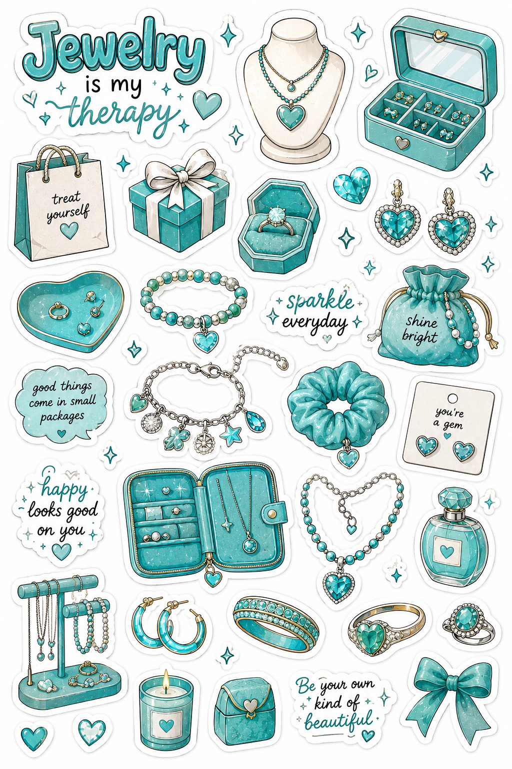 Turquoise Jewelry Stickers