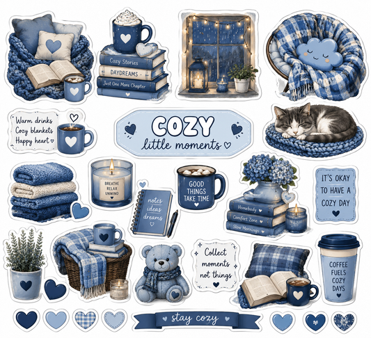 Blue and Cozy Stickers