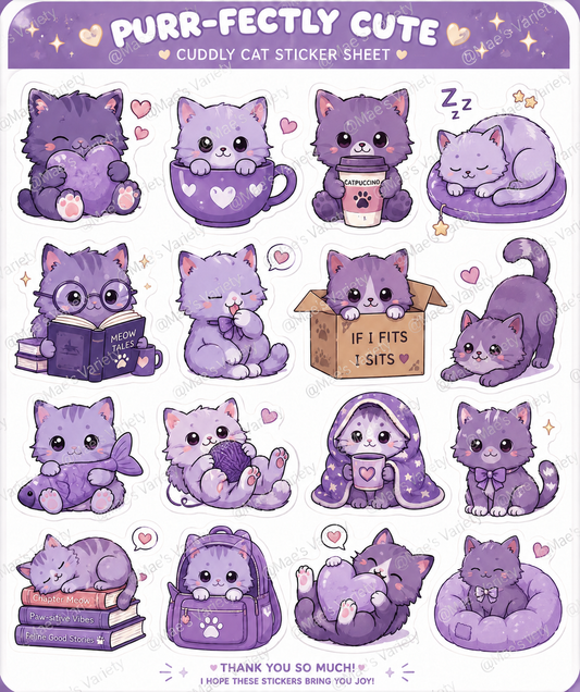 Purple Cuddly Cats