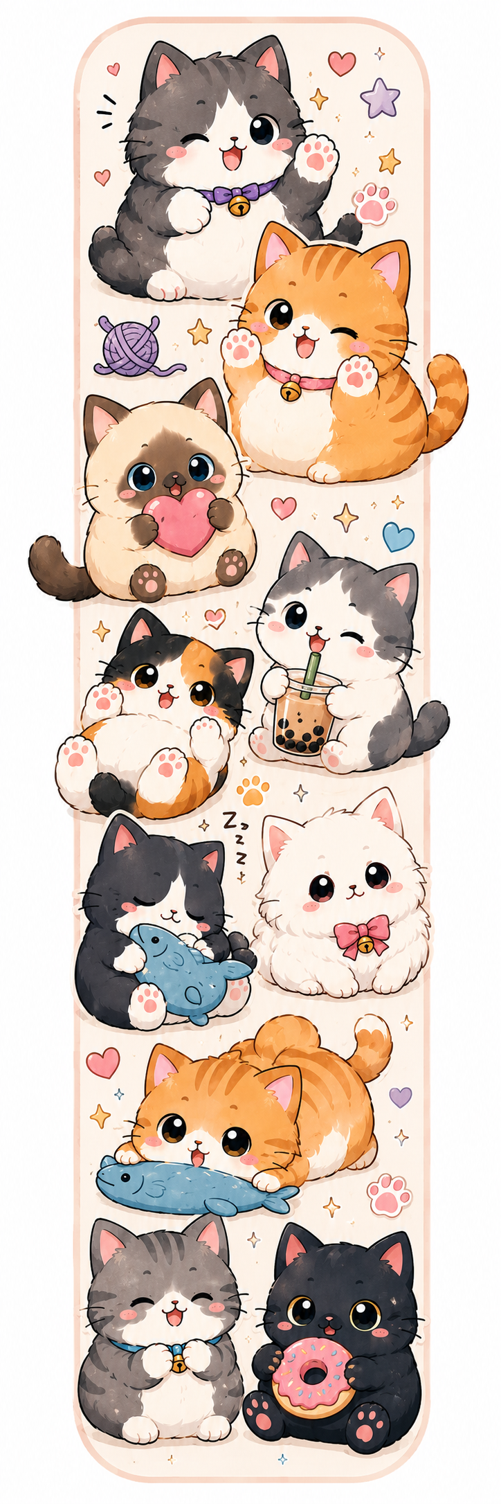Chunky Cats Bookmark