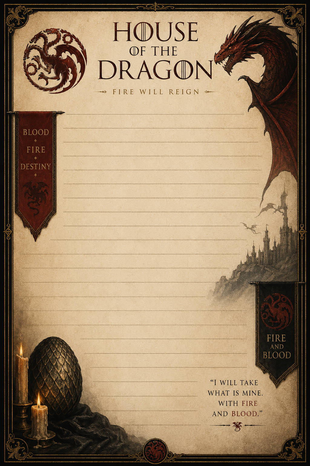 House of the Dragon Notepad