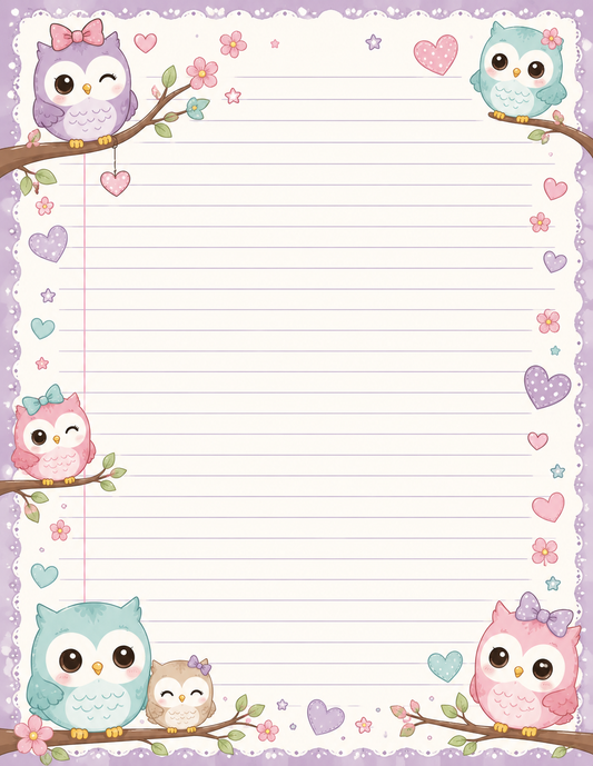 Kawaii Owls Notepad