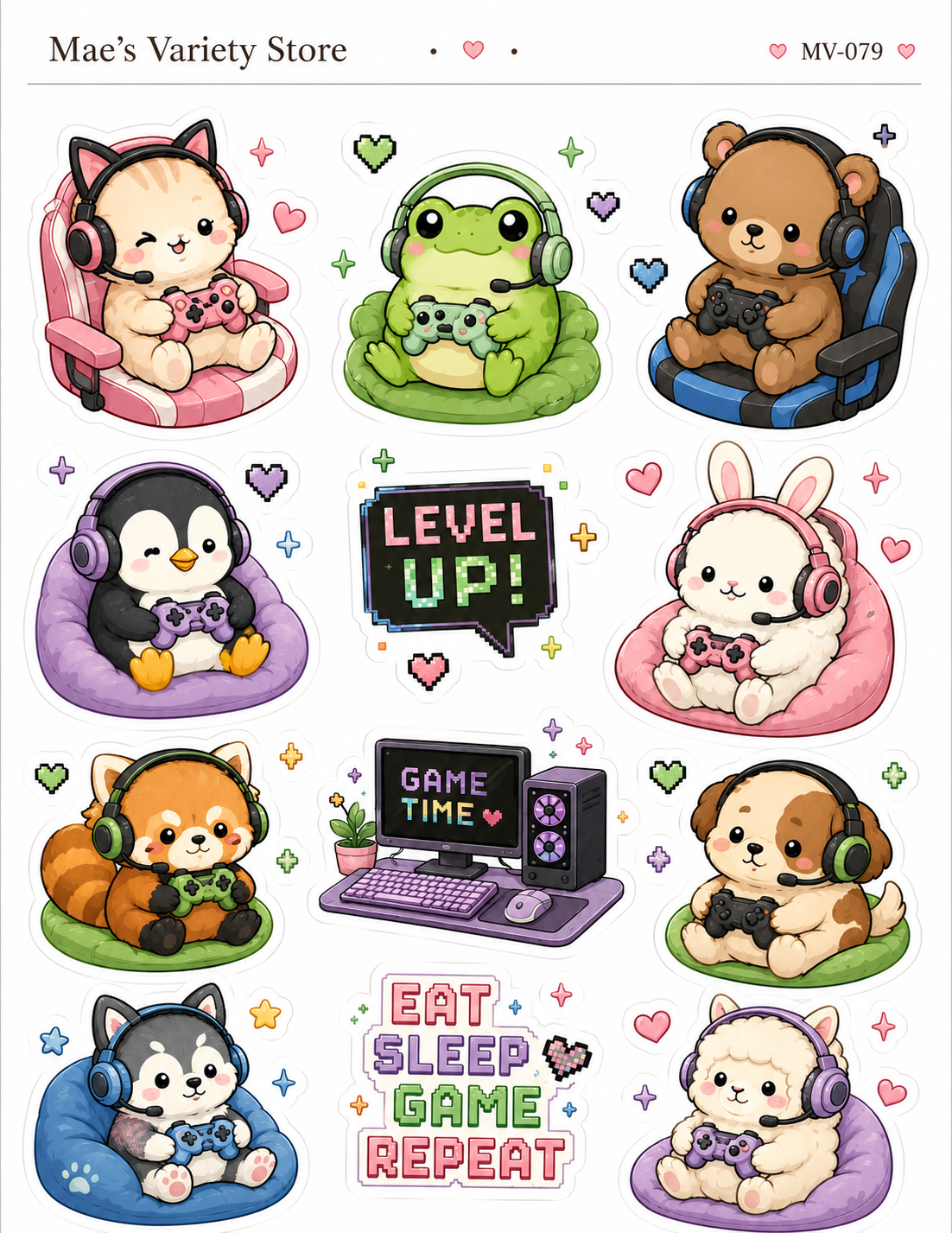 Gamer Animals Stickers