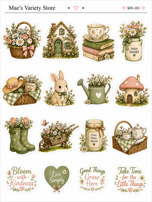 Cottage Core Gardening Stickers