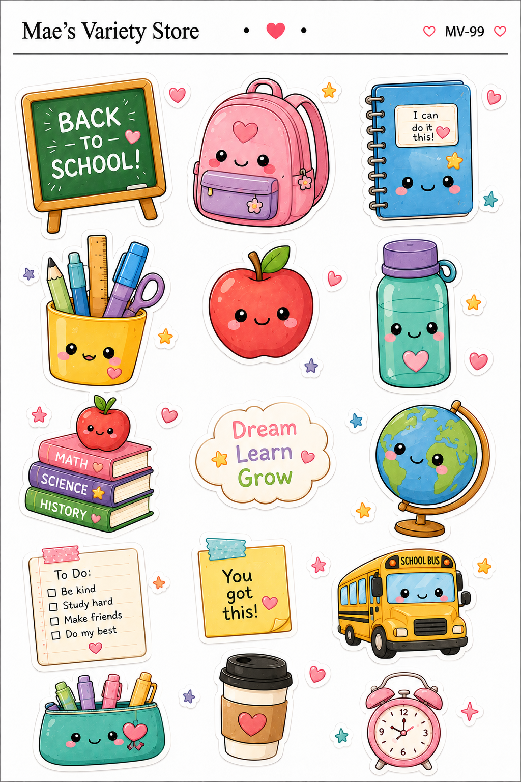 Back To School Stickers