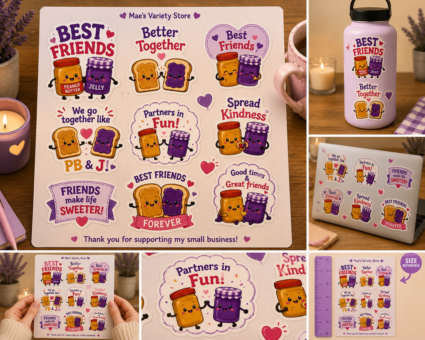PB & J Sticker Sheet (Uncut)