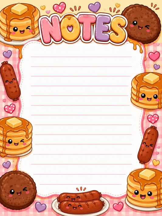 Pancakes and Sausage Notepad