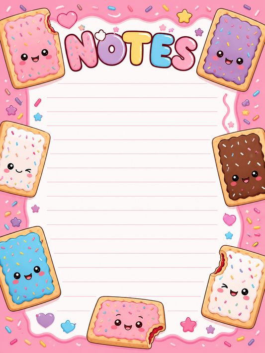 Toaster Pastries Notepad