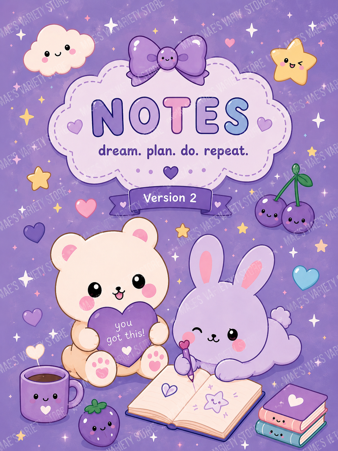 Purple "Notes" Notebook - Version 2