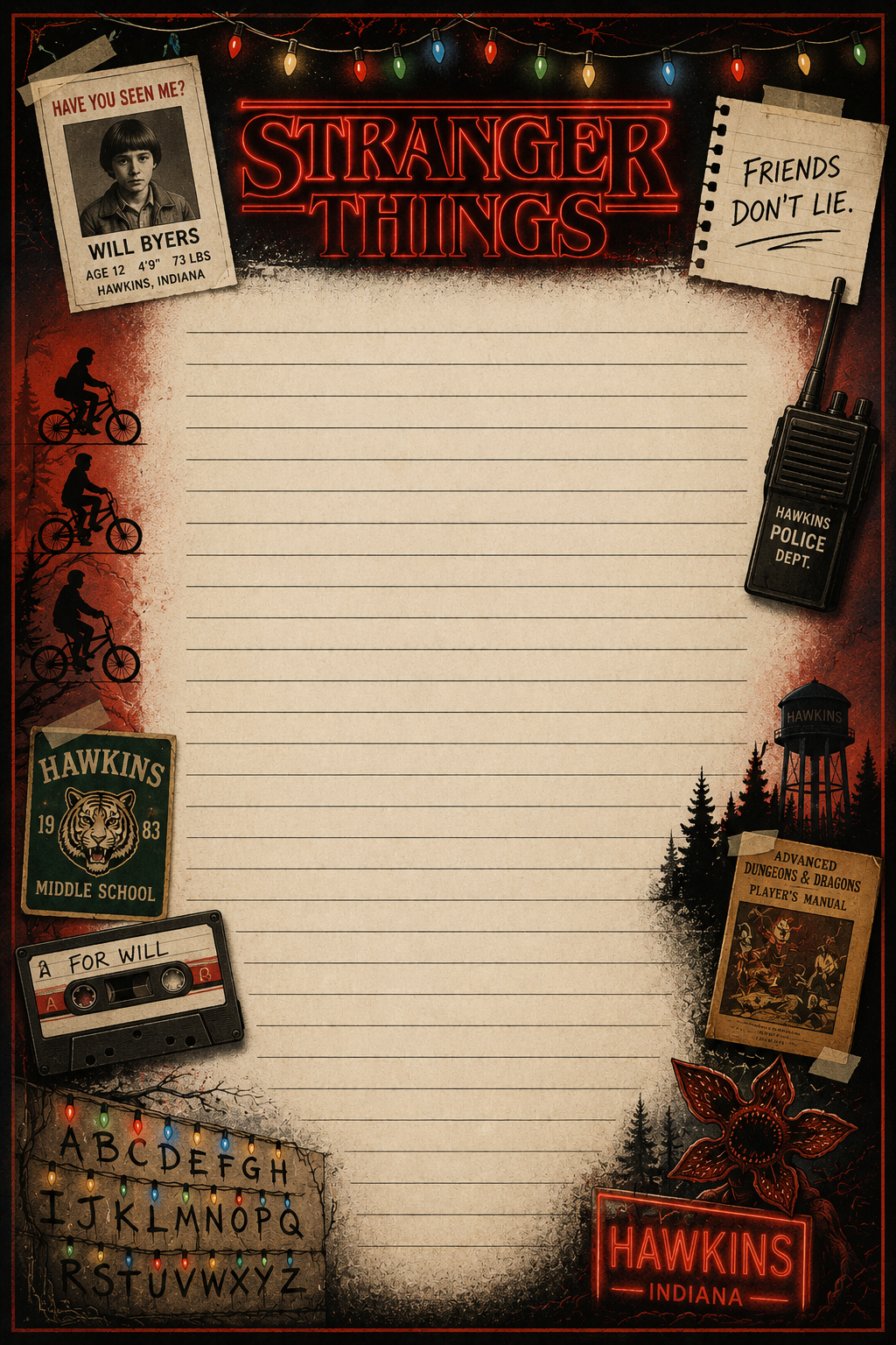 Stranger Things Notepad