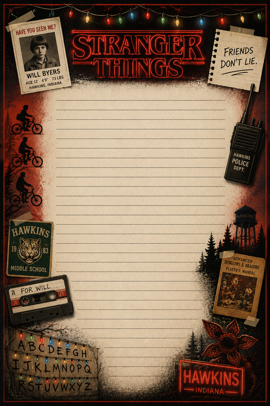 Stranger Things Notepad
